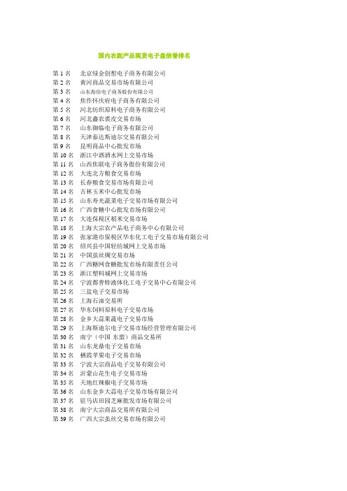 国内农副产品现货电子盘信誉排名