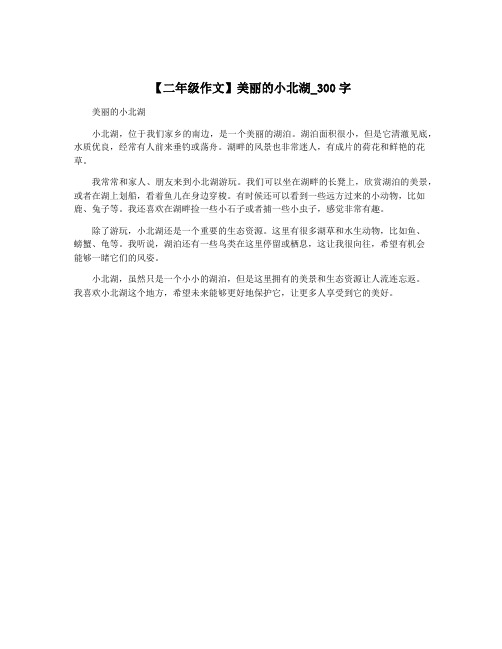 【二年级作文】美丽的小北湖_300字