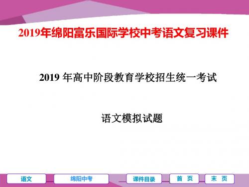 2019年绵阳富乐国际学校中考语文复习语文模拟试题(三)