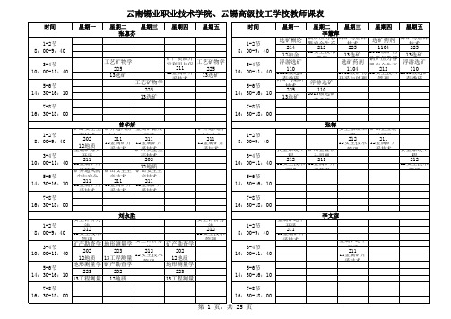 2014年春季学期教学安排表(140301第一版)
