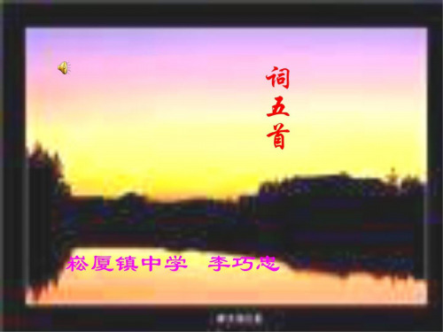 九年级语文词五首5