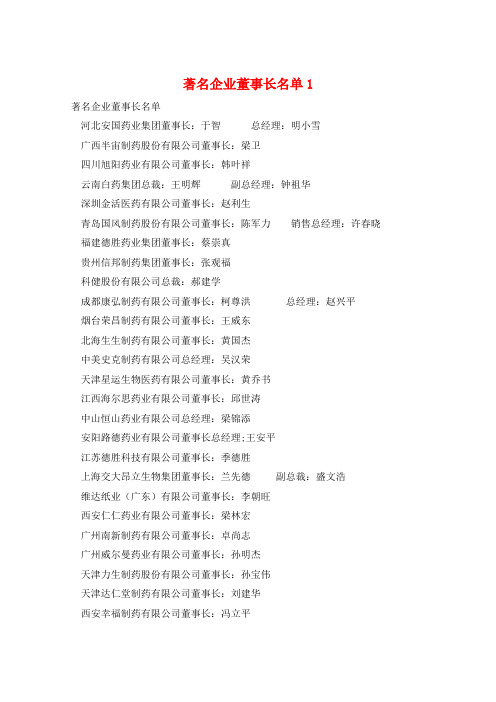 著名企业董事长名单1