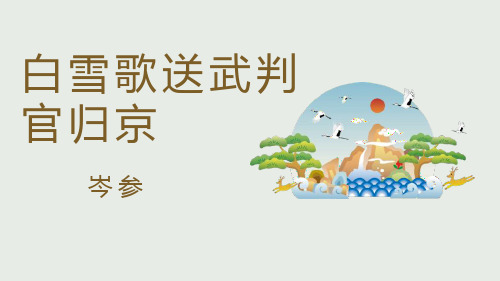 《白雪歌送武判官归京》PPT优秀教学课件