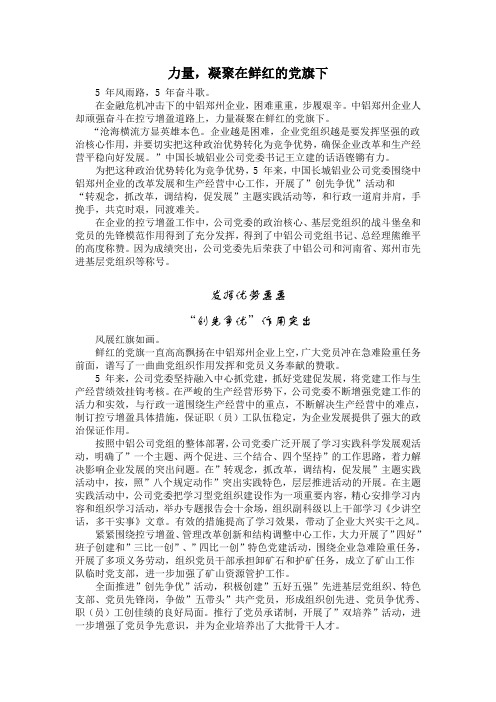 力量,凝聚在鲜红的党旗下