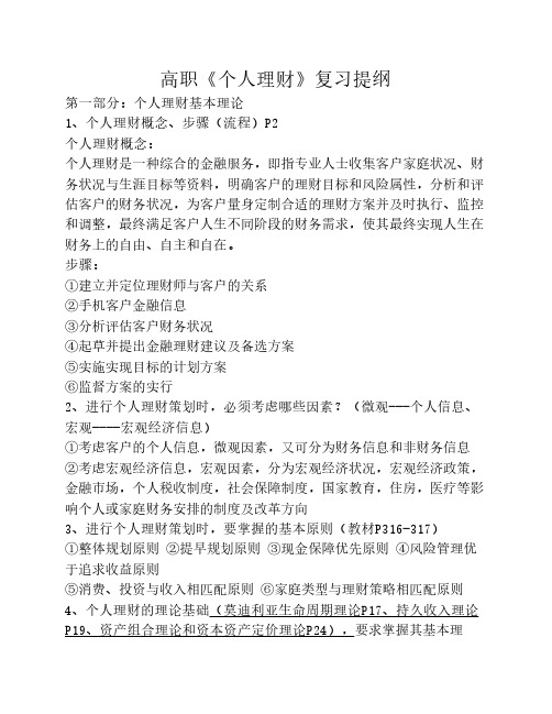 个人理财复习提纲 (1)