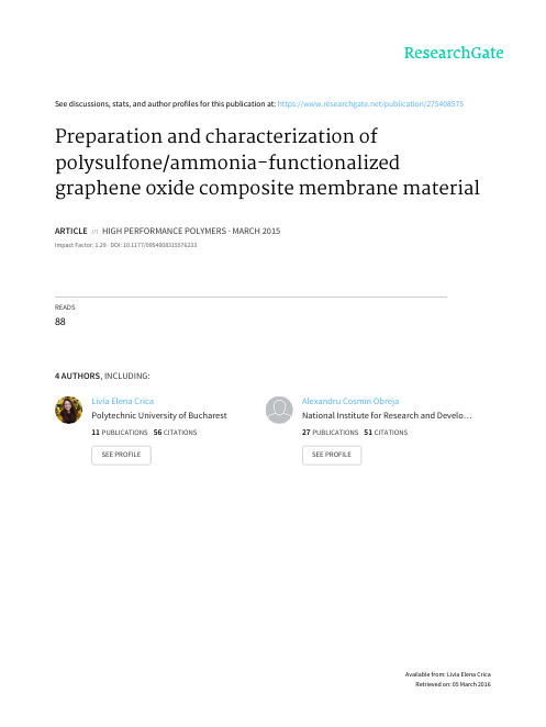 Preparation and characterization of polysulfoneammonia-functionalized graphene oxide composite