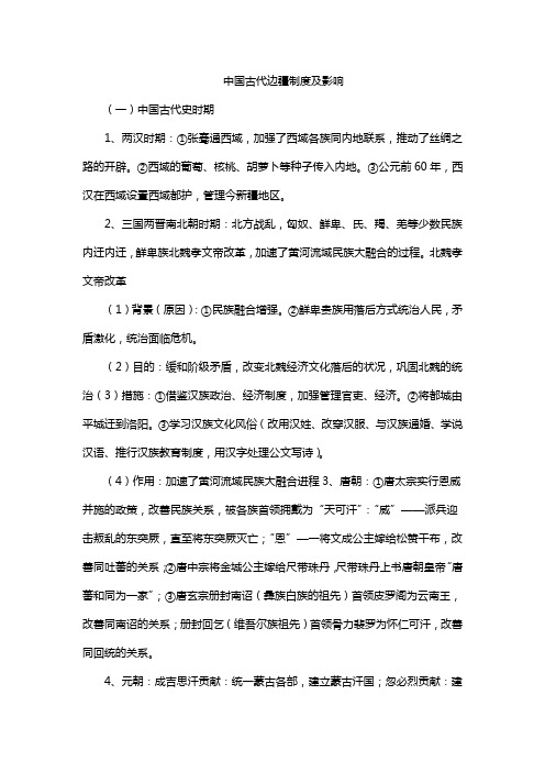 中国古代边疆制度及影响