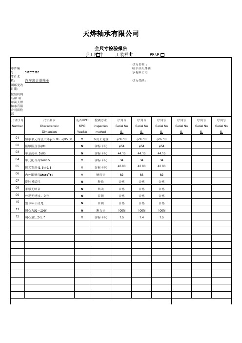 全尺寸检验报告