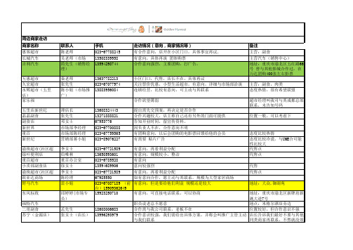 2010-11-03周边商家走访表l 工作表