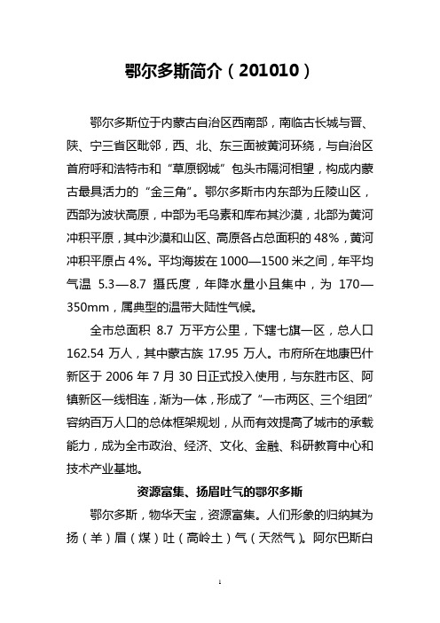 鄂尔多斯2010简介