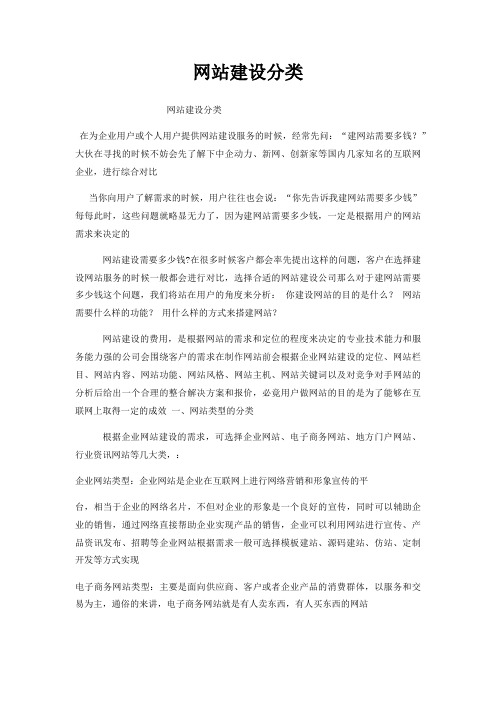 网站建设分类