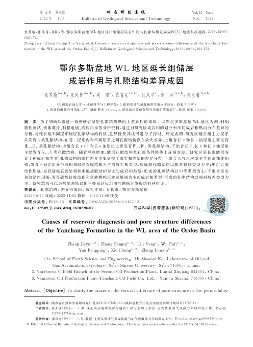 鄂尔多斯盆地WL地区延长组储层成岩作用与孔隙结构差异成因