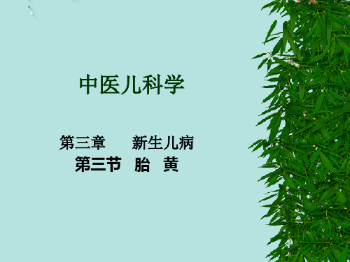 第三节胎黄PPT优选版