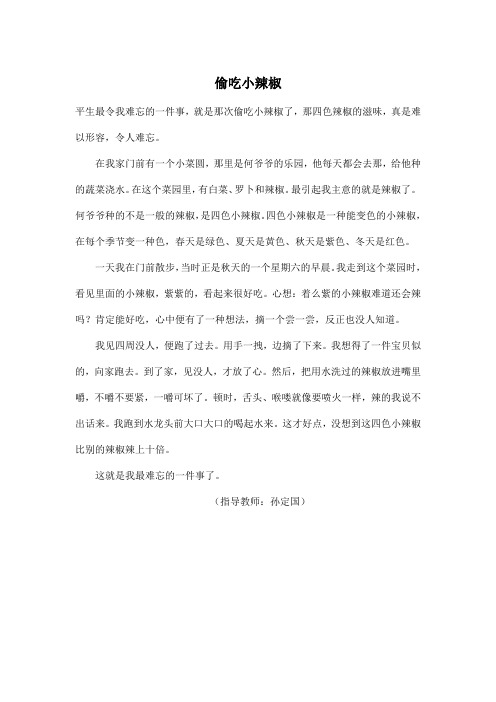偷吃小辣椒_小学三年级作文450字