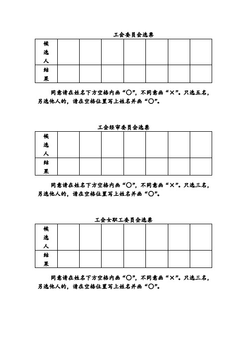 (完整word版)工会选票及计票单