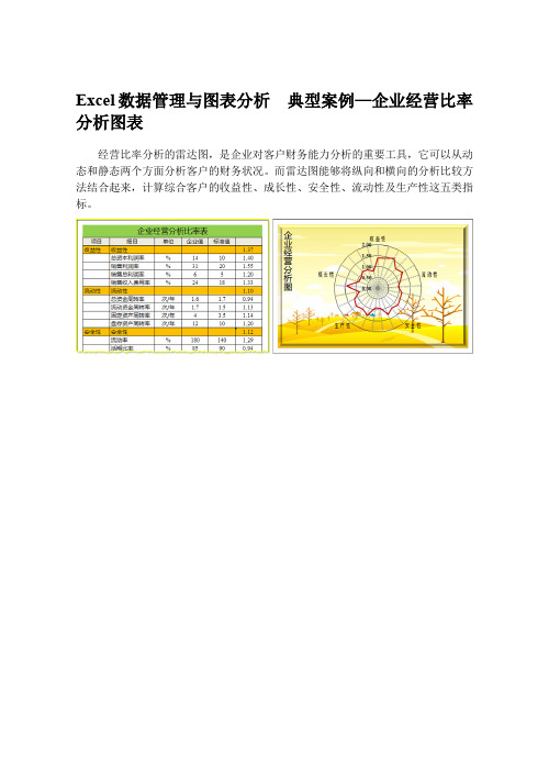 Excel数据管理与图表分析  典型案例—企业经营比率分析图表