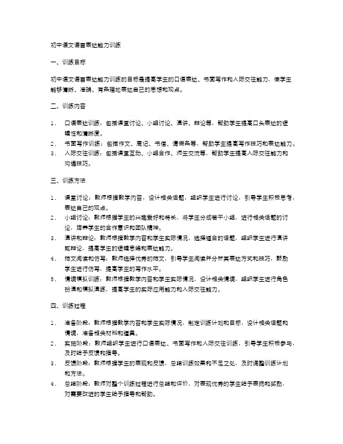 初中语文语言表达能力训练