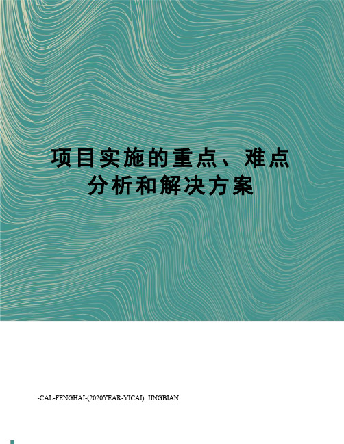 项目实施的重点、难点分析和解决方案