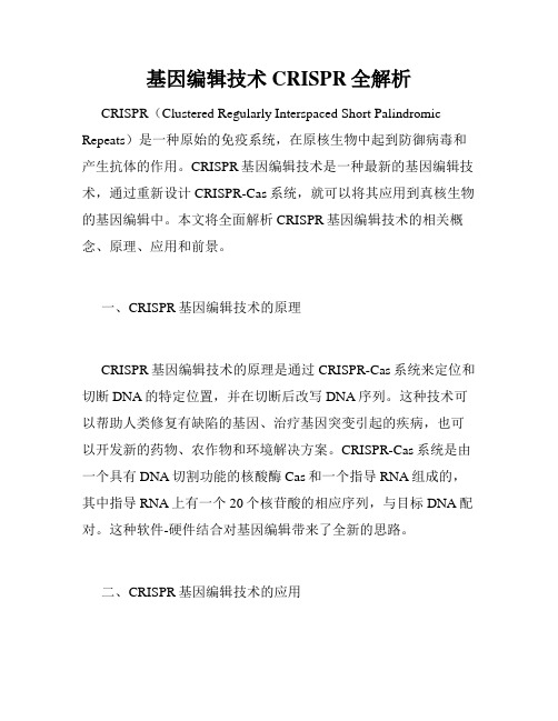 基因编辑技术CRISPR全解析