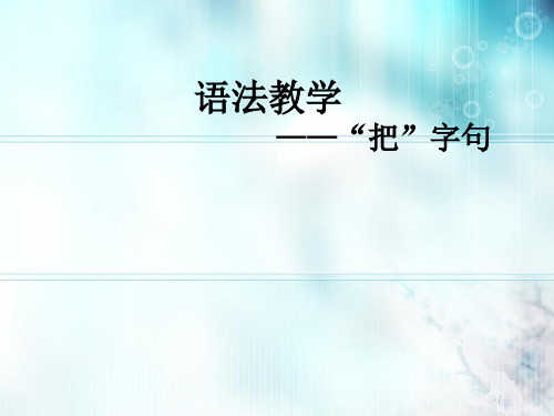 把字句语法教学