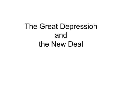 The Great Depression and the New Deal