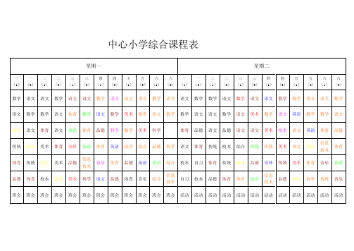 中心小学综合课程表2012新