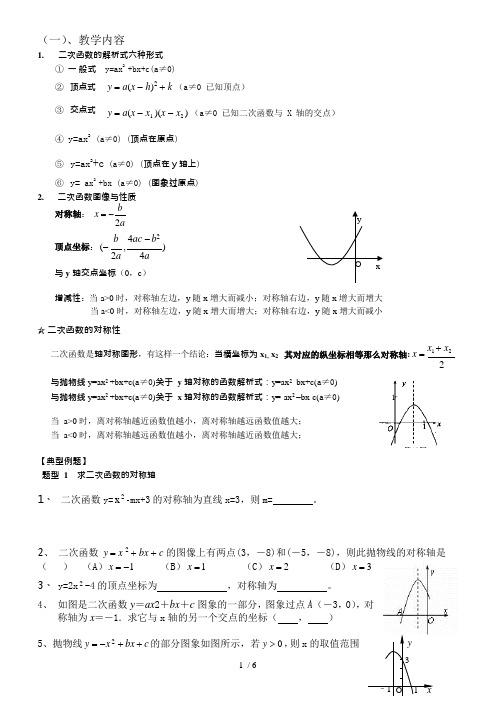 二次函数对称性(可编辑修改word版)