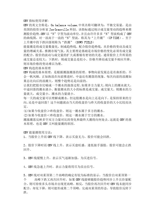 OBV指标使用详解