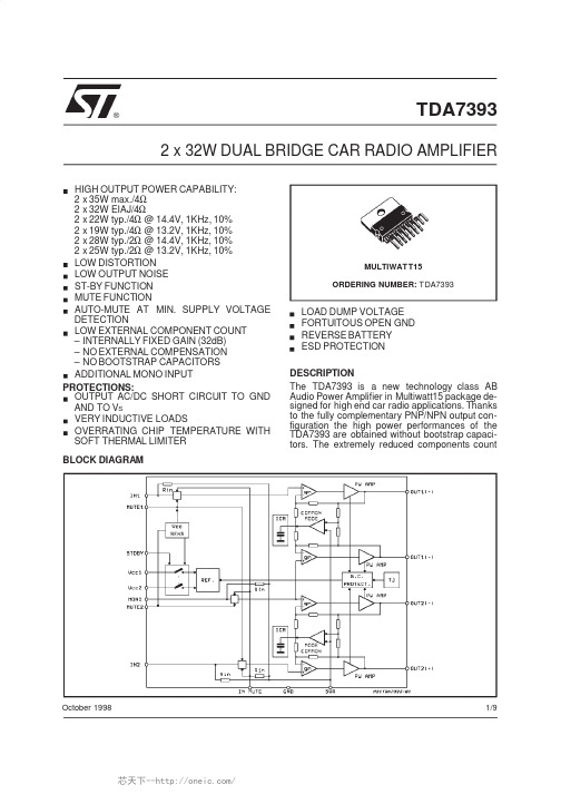 TDA7393, 规格书,Datasheet 资料