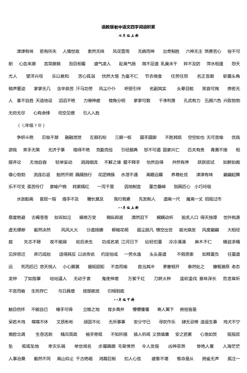 语教版初中语文四字词语积累 (2)