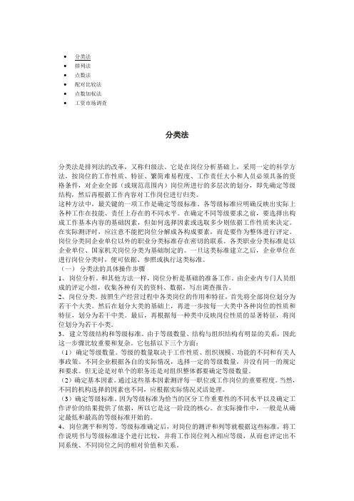 岗位评价方法介绍