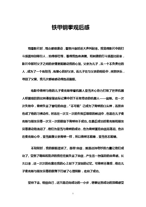 铁甲钢拳观后感