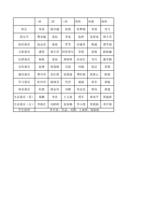 2012-2013年班委