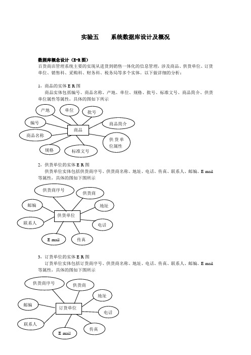 百货商店业务管理信息系统数据库设计教学内容