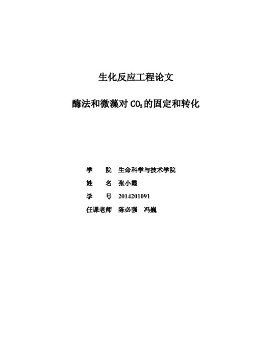 生化反应工程 酶法和微藻对CO2的固定和转化