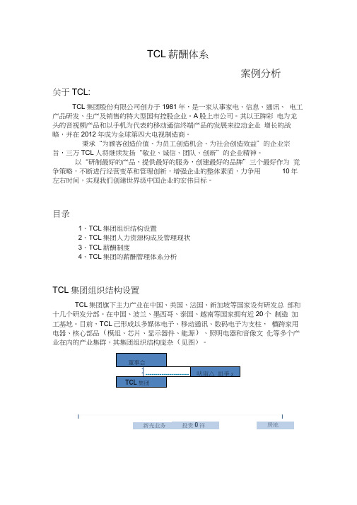 TCL薪酬体系分析上课讲义