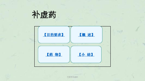 中药学补虚药课件