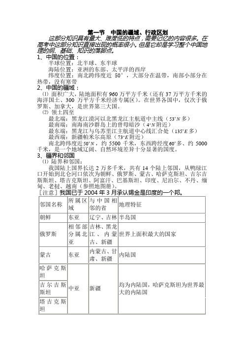 中国的疆域、行政区划