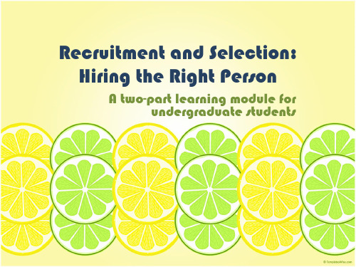 Recruitment and Selection
