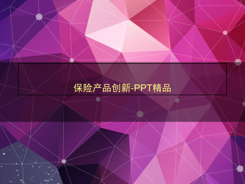 保险产品创新-PPT精品