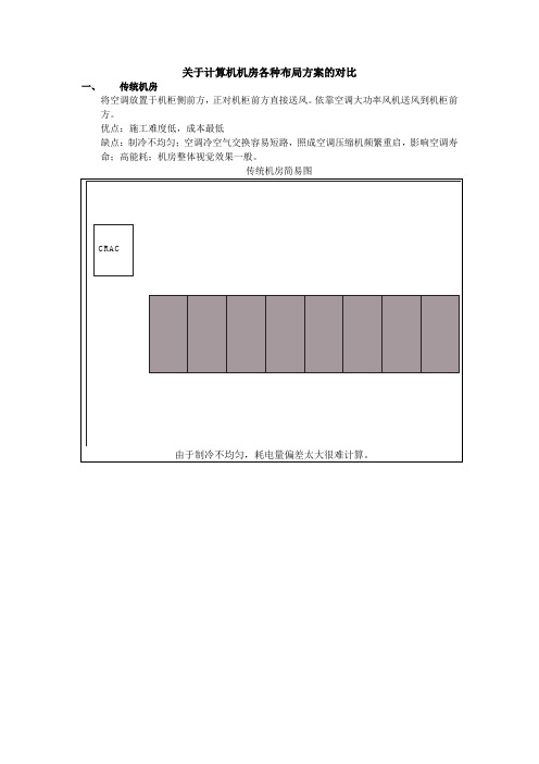 关于计算机机房各种布局方案的对比