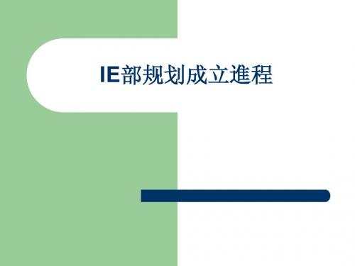IE 规划发展