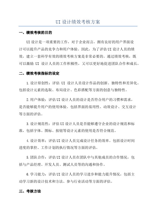 UI设计绩效考核方案