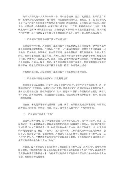 2019年工信局六个严禁自查报告