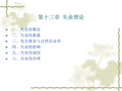 失业理论(第十三章)
