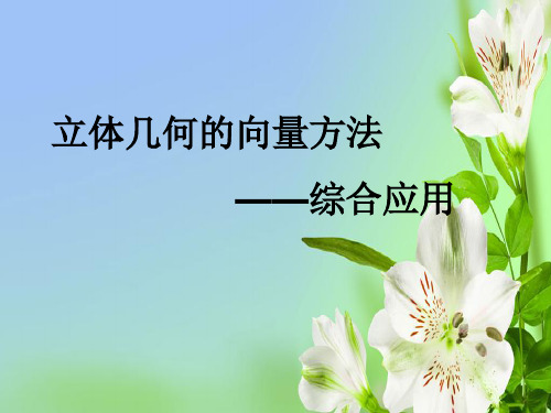 人教A版高中数学选修河北省保定物探中心学校第一分校立体几何中的向量方法人教课件