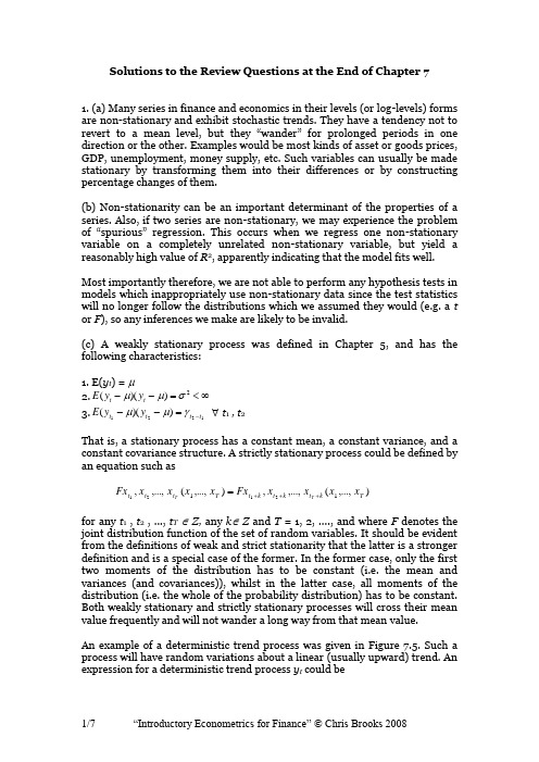 introductory econometrics for finance Chapter7_solutions