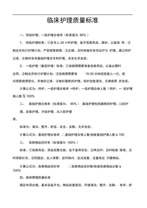 临床护理_质量标准