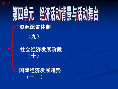 高中政治经济生活第九课第一框市场配置资源