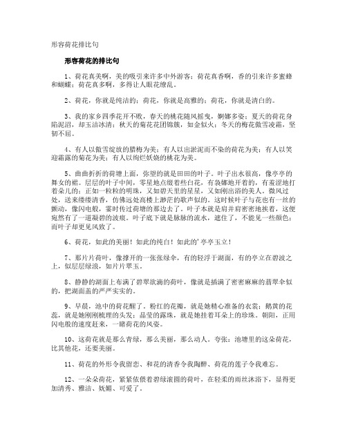 形容荷花排比句